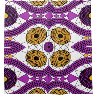 Douche rideau tissu africain imprimé Fleurs ethniq