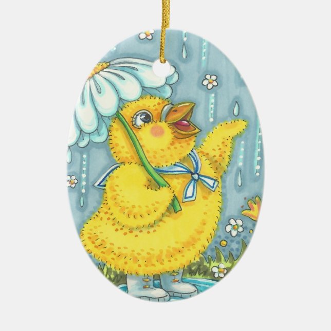 DOUCHES D'AVRIL, ORNEMENT DE POULET AU PRINTEMPS P (Devant)