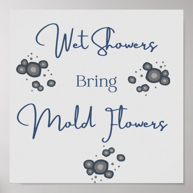 Douches humides Drôle Poster de salle de bain (Devant)