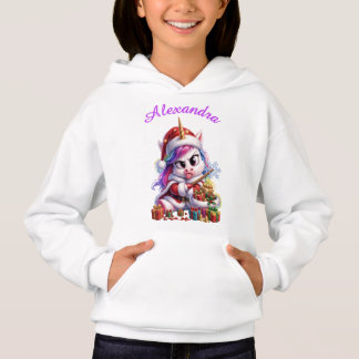 Doudoune personnalisée drôle de licorne Santa grum