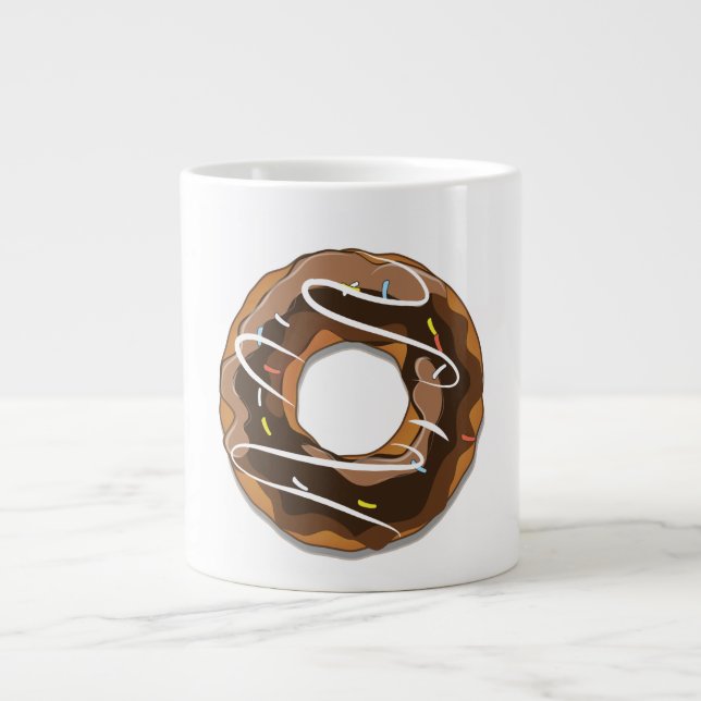 Doughnüsse mit Schokoladenvereisung Jumbo-Tasse (Vorderseite)
