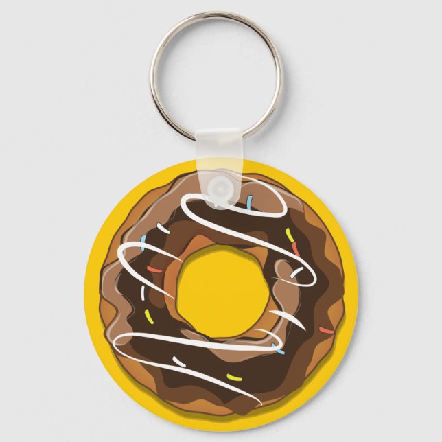 Doughnüsse mit Schokoladenvereisung Schlüsselanhänger (Vorderseite)