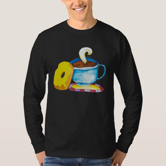 Doughnut and a Coffee Hand Drawn T-Shirt (Vorderseite)
