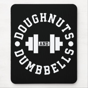 Doughnut and Dumbells - Carbon - Funny Workout Mousepad