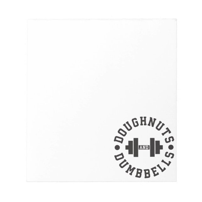 Doughnut and Dumbells - Carbon - Funny Workout Notizblock (Vorderseite)