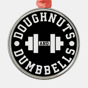 Doughnut and Dumbells - Carbon - Funny Workout Silbernes Ornament