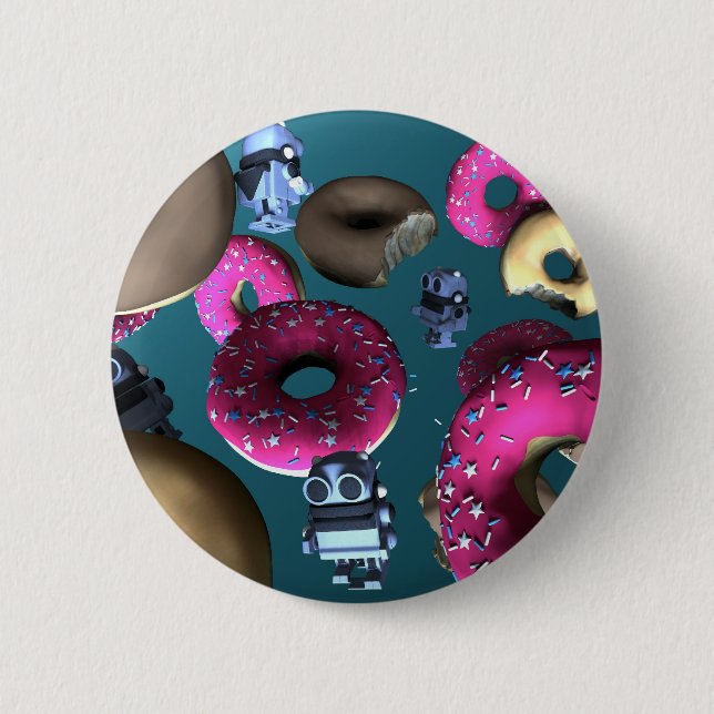 Doughnut and Toy Robot 03 Button (Vorderseite)