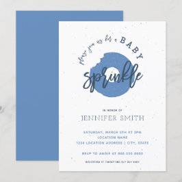 Doughnut Baby Sprinkle Blue Boy Dusche Einladung