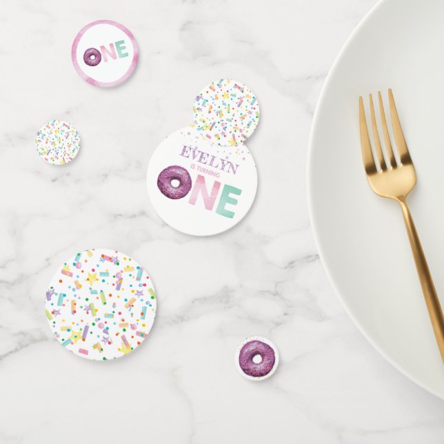 Doughnut Birthday Personalisiert Konfetti (Gruppe)