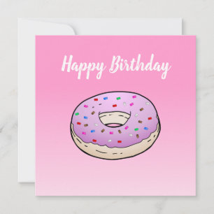 Doughnut Flache Grußkarte zum Geburtstag Karte