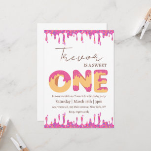 Doughnut Illustration zum Geburtstag süß Einladung