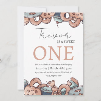 Doughnut Illustration zum Geburtstag süß Einladung