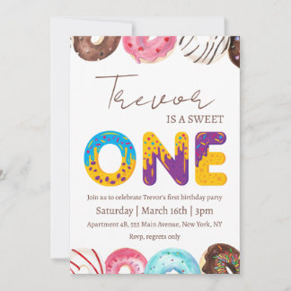 Doughnut Illustration zum Geburtstag süß Einladung