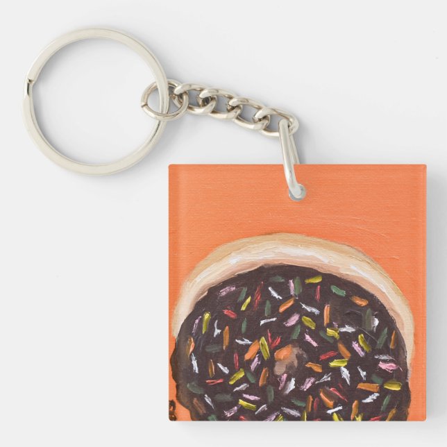 Doughnut mit Sprinklen Schlüsselanhänger (Vorderseite)