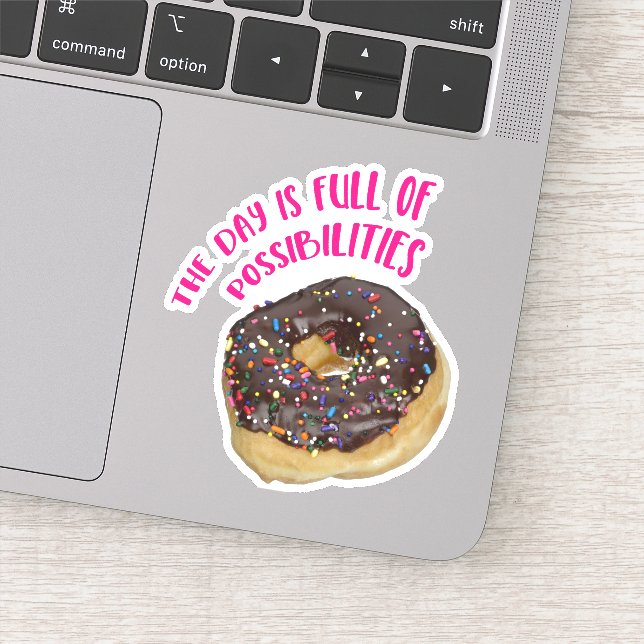 Doughnut mit Sprinkles Day voller Möglichkeiten Aufkleber (Detail)