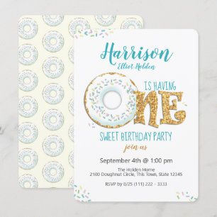 Doughnut One Sweet 1st Birthday Party Einladung