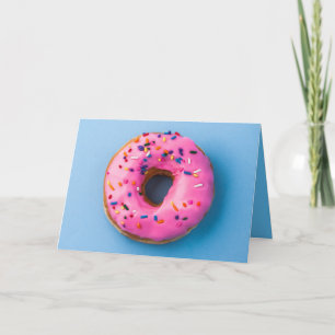 Doughnut photo blue and pink modern Birthday Card Karte