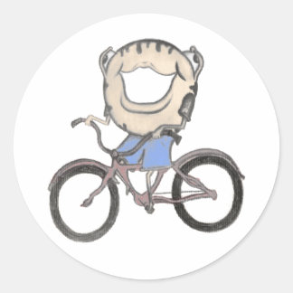 Doughnut Riding a Bicycle Runder Aufkleber
