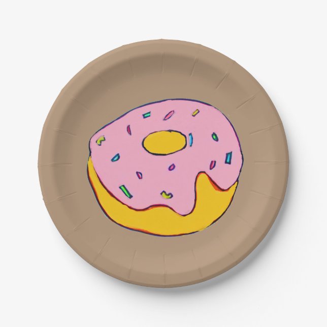 Doughnut rosa eisende Süßigkeiten Party Pappteller (Vorderseite)