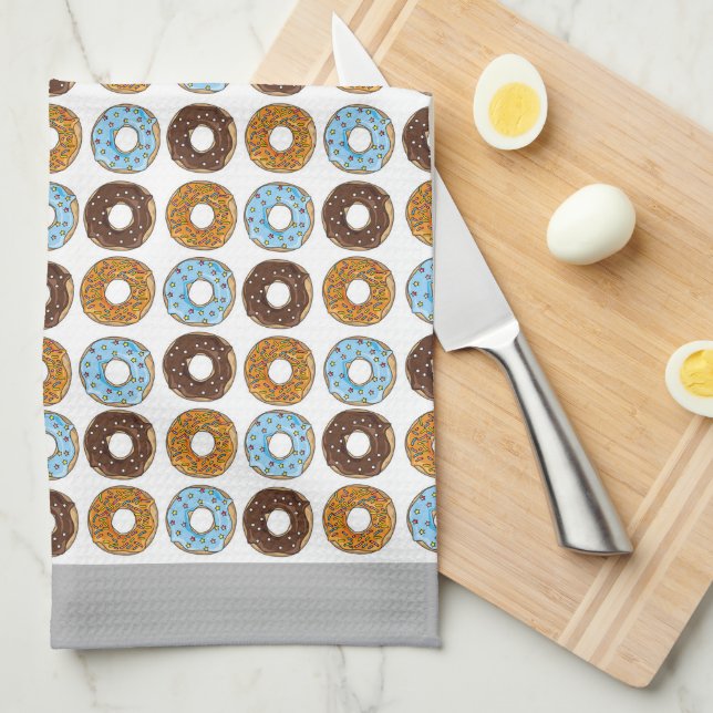 Doughnut White Kittuch Geschirrtuch (Viertel Falte)