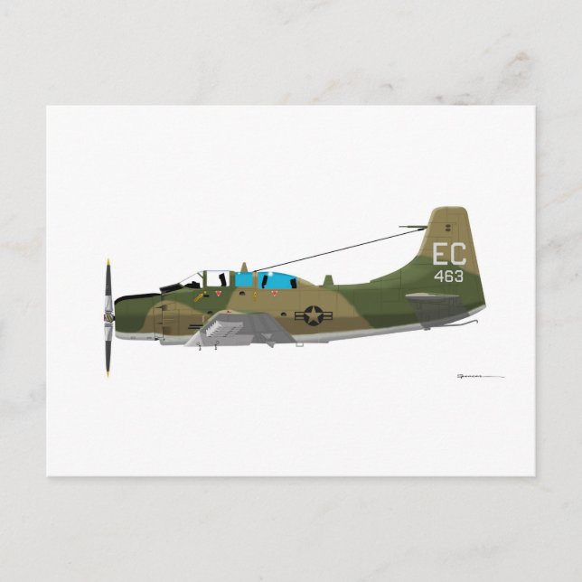 Douglas A-1E Skyraider Postkarte (Vorderseite)