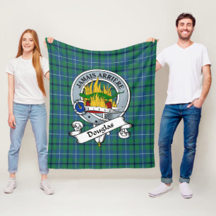 Douglas Ancient Clan Abzeichen Tartan Kariert Fleecedecke