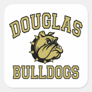 Douglas-Bulldoggen Quadratischer Aufkleber