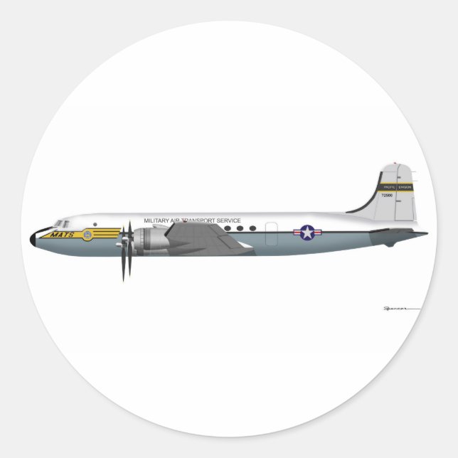 Douglas C-54 Skymaster Runder Aufkleber (Vorderseite)