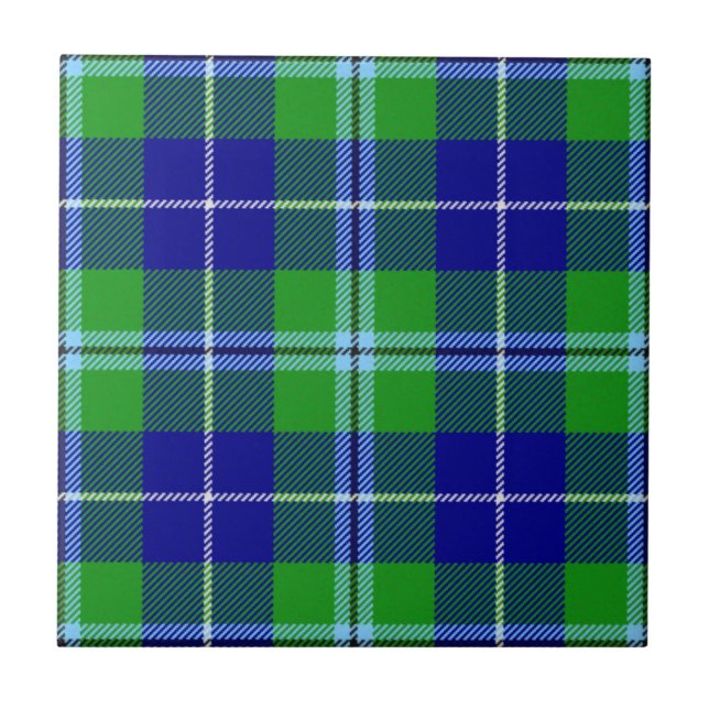 Douglas Clan Hunting Tartan Kariert Pattern Fliese (Vorderseite)