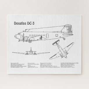 Douglas DC-3 - Airplane Blueprint Zeichnend Pläne
