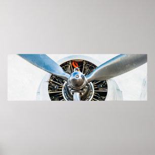Douglas DC-3 Flugzeug. Propeller Poster