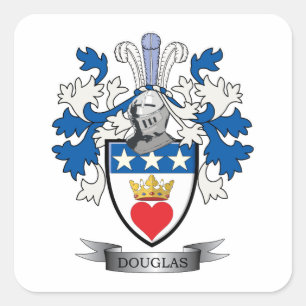 Douglas-Familienwappen-Wappen Quadratischer Aufkleber