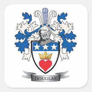 Douglas-Familienwappen-Wappen Quadratischer Aufkleber