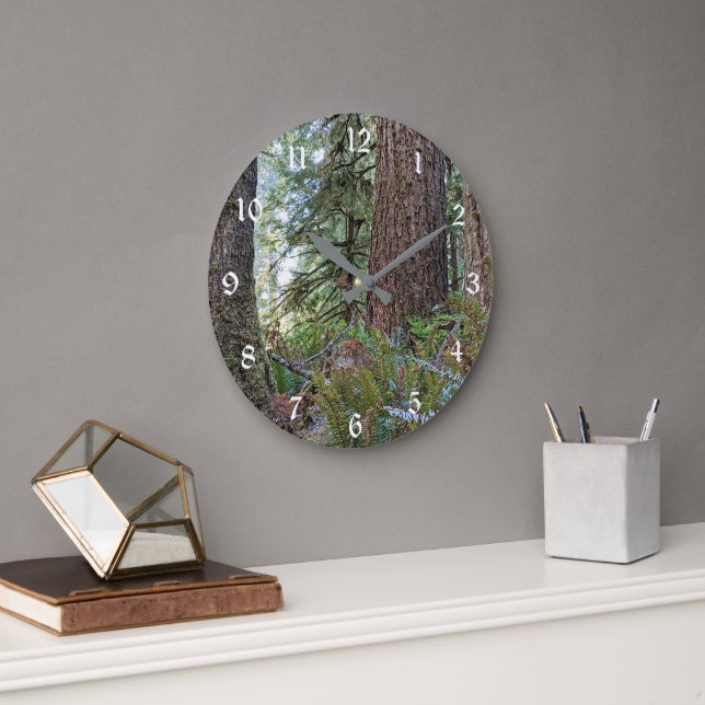 Douglas Fir Conifer Forest Große Wanduhr (Büro)