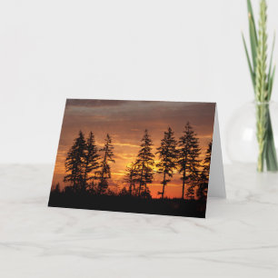 Douglas Firs und Sunrise. - Rahmenart Karte