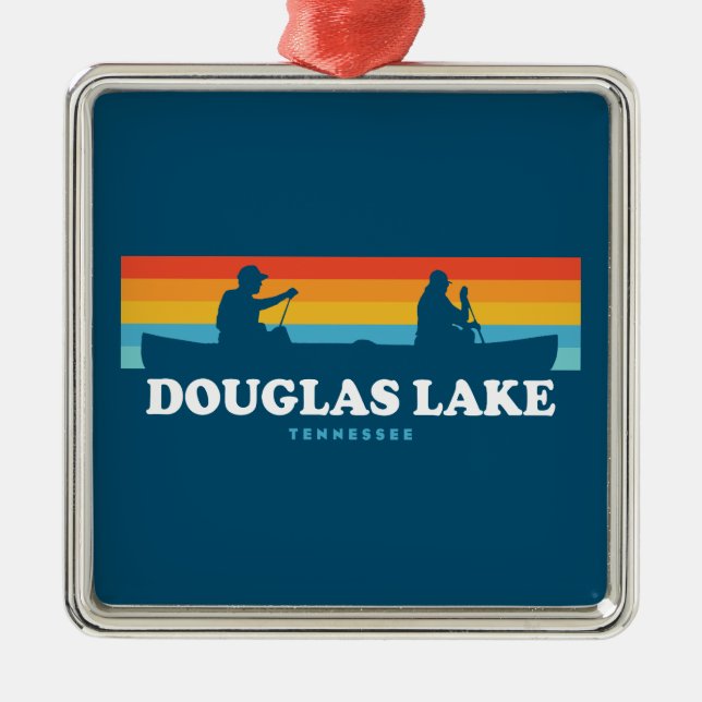 Douglas Lake Tennessee Canoe Ornament Aus Metall (Vorne)