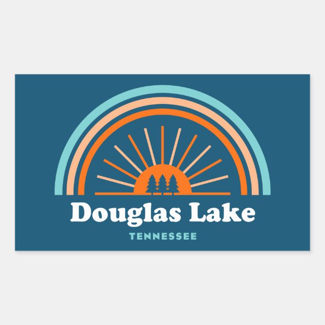 Douglas Lake Tennessee Rainbow Rechteckiger Aufkleber (Vorderseite)