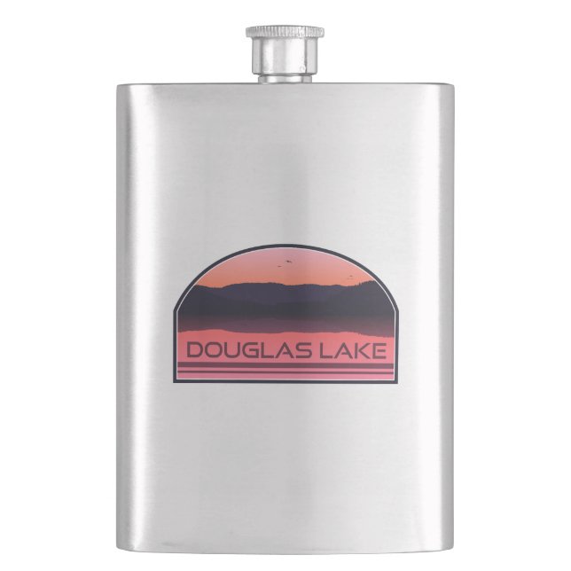 Douglas Lake Tennessee Red Sunrise Flachmann (Vorderseite)
