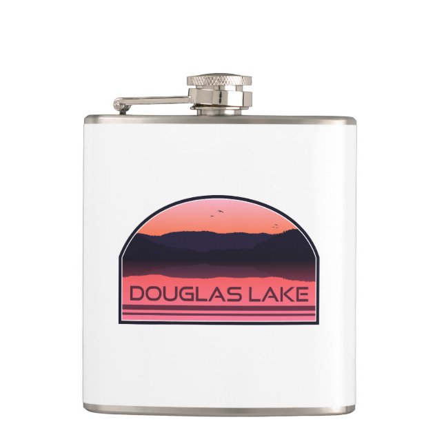 Douglas Lake Tennessee Red Sunrise Flachmann (Vorderseite)