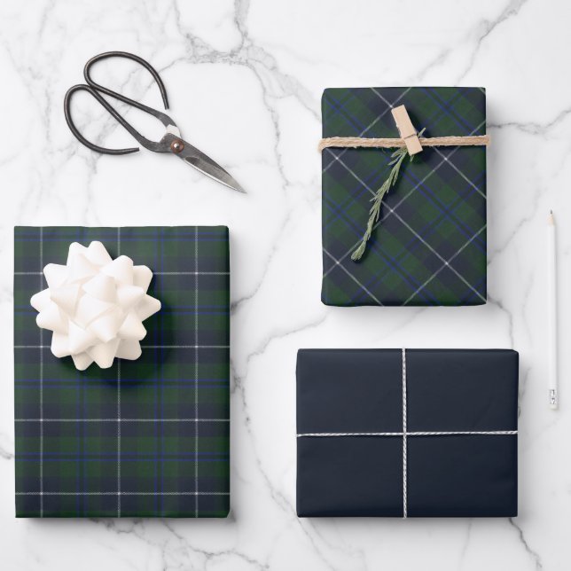 Douglas Modern Original Scottish Tartan Geschenkpapier Set (Vorderseite)