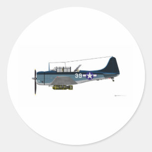 Douglas SBD-5 Dauntless Runder Aufkleber