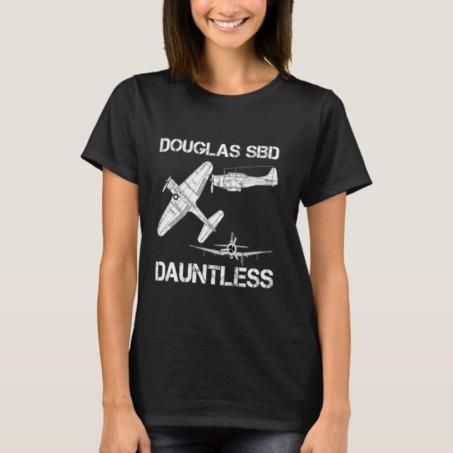 Douglas SBD Dauntless Naval Bomber Aircraft WW2 Ai T-Shirt (Vorderseite)