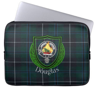 Douglas schottischer Clan Tartan und Wappen Laptopschutzhülle