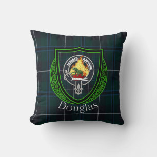 Douglas Scottish Clan Tartan & Wappen Kissen
