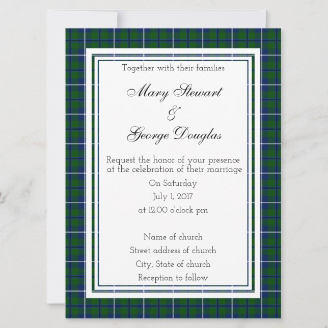 Douglas Scottish Faire-part de mariage (Devant)