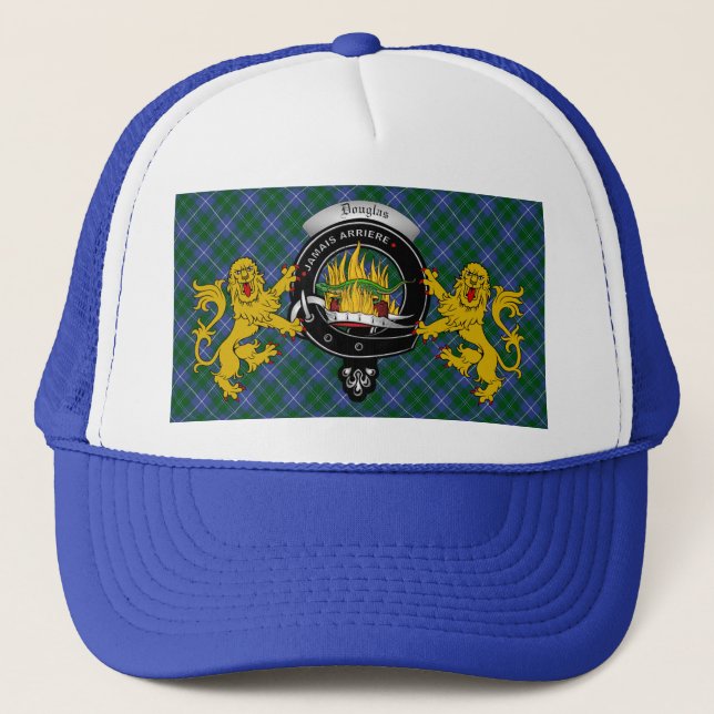 Douglas Scottish Tartan & Abzeichen Trucker Hat Truckerkappe (Vorderseite)