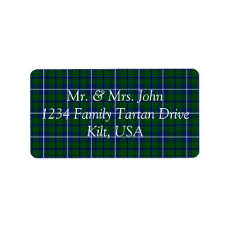 Douglas Tartan Label Adressaufkleber
