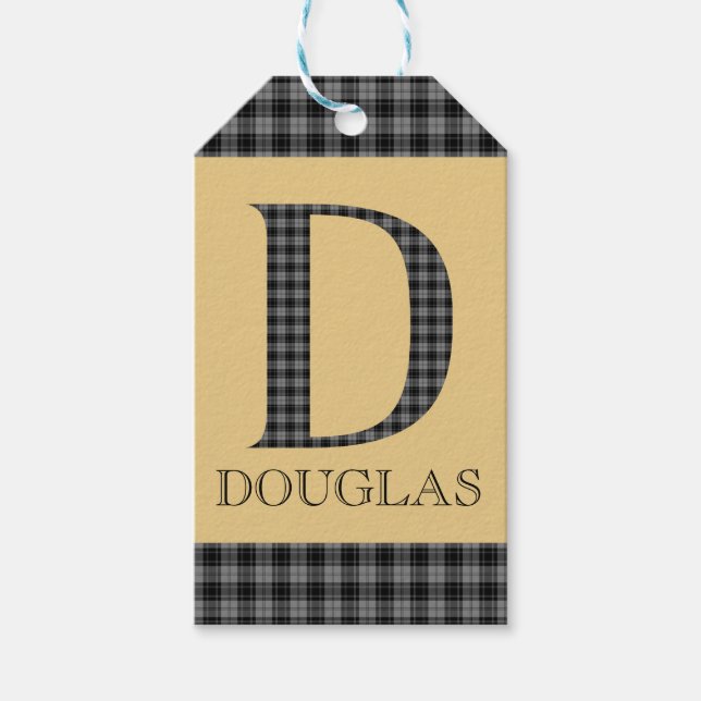 Douglas Tartan Monogram D Geschenkanhänger (Vorderseite)