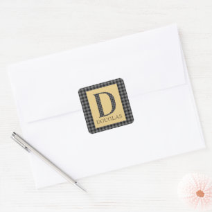 Douglas Tartan Monogram D Quadratischer Aufkleber
