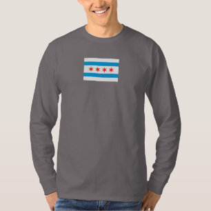 Douille de T-shirt de drapeau de Chicago longue